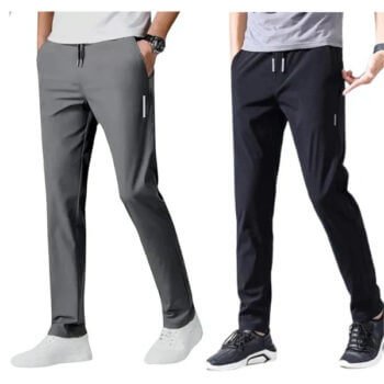SportFlex™ - Combo of 2 Men's Sports Regular Fit Lycra Track Pants